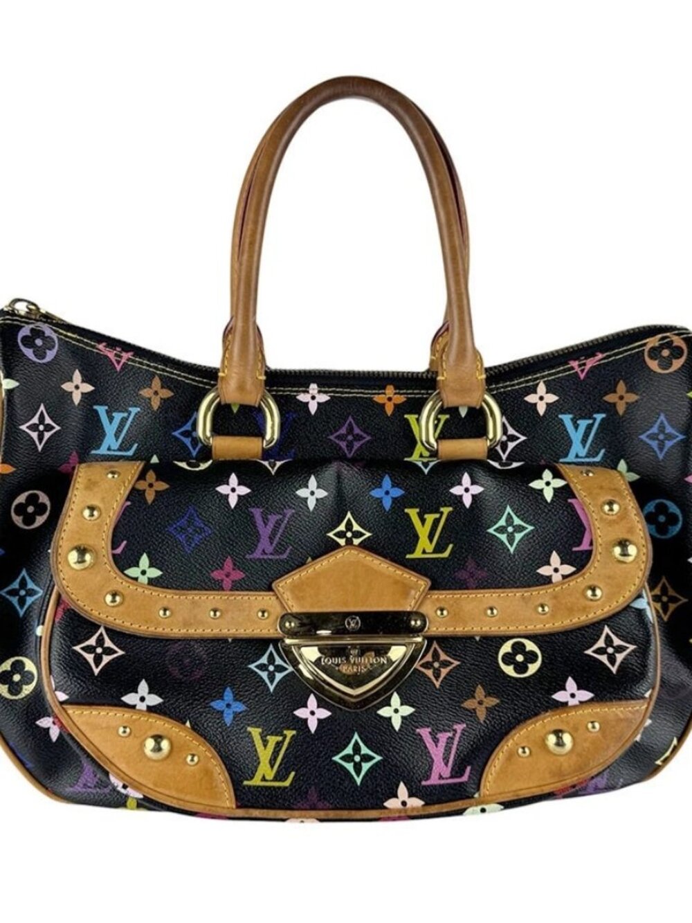 LOUIS VUITTON Monogram Multicolor Shoulder Bag Handbag Black